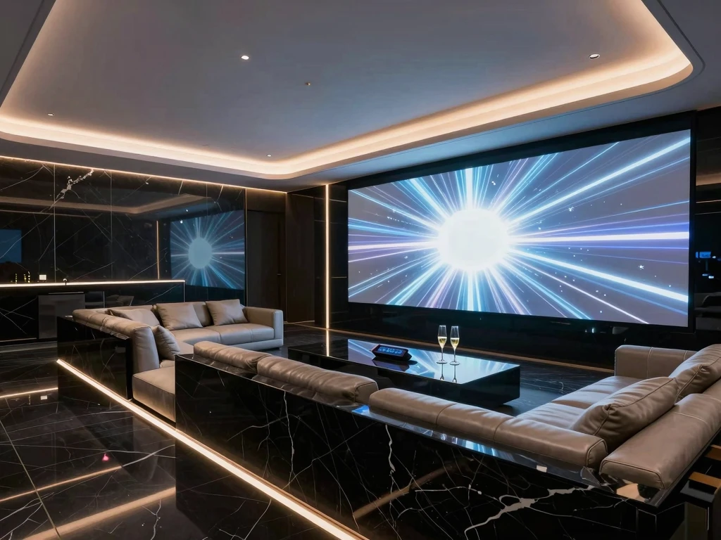 최신 미디어 아트 월이 설치된 VIP룸